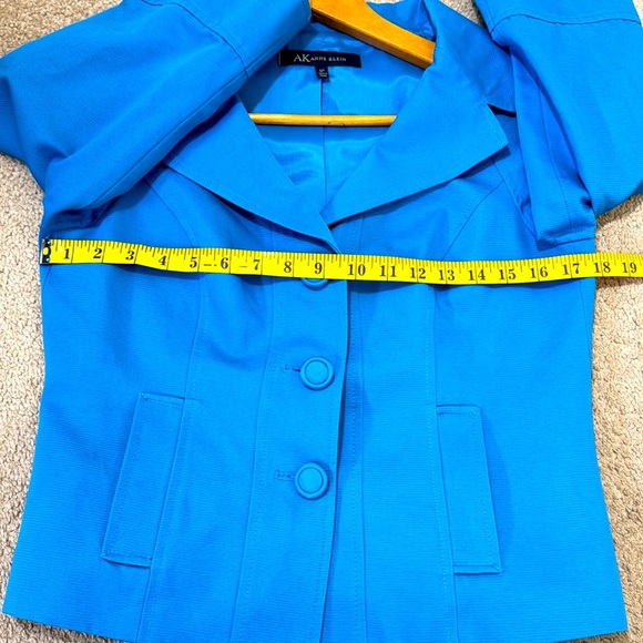 Anne Klein 100% Cotton Blue Blazer Size 6p - Picture 7 of 9